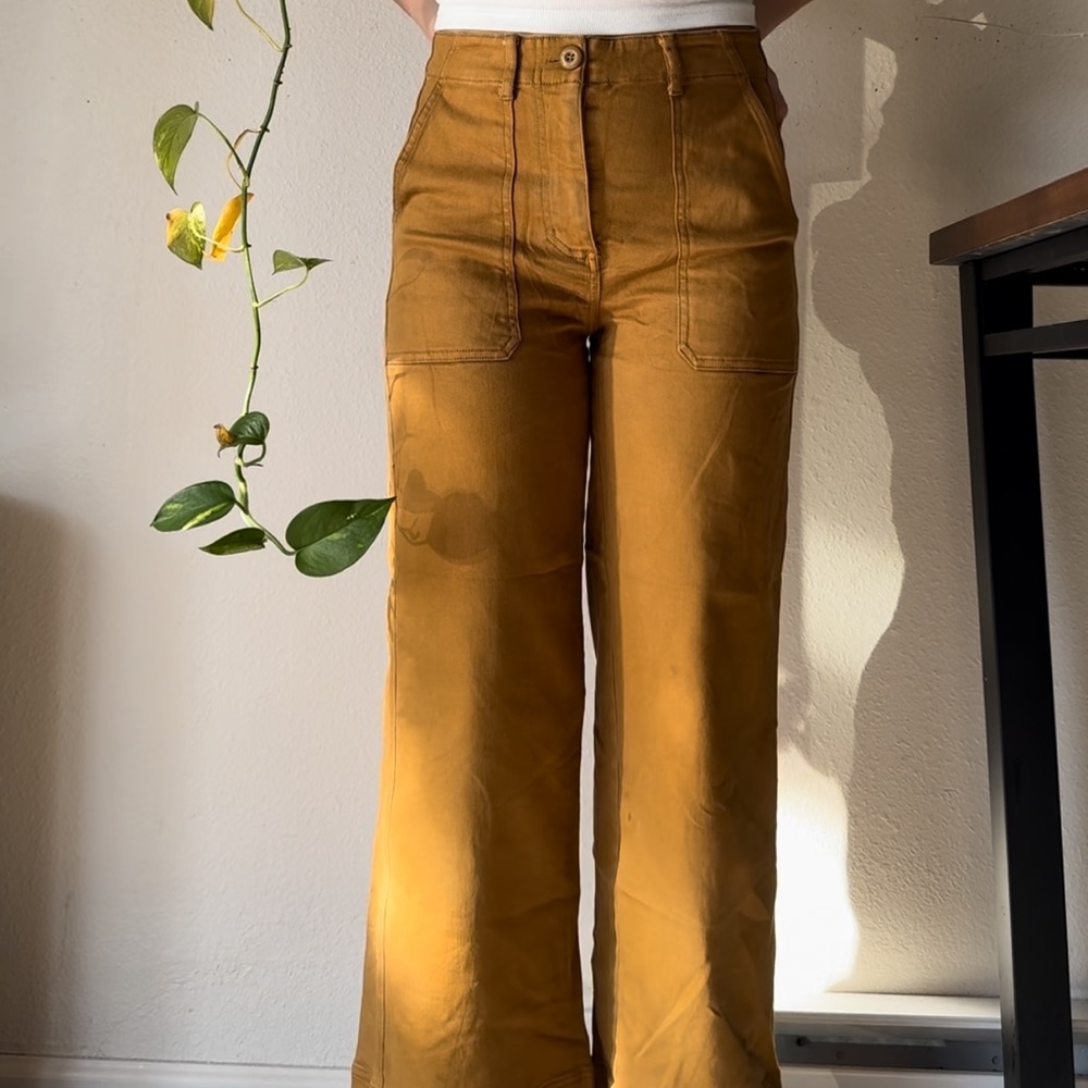 Orange Everlane High waisted Wide Leg pants!